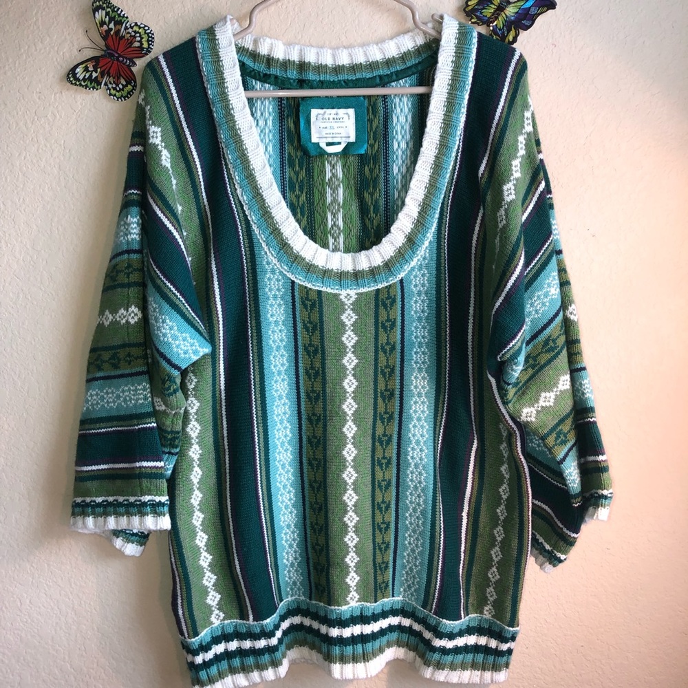 Old Navy Vintage Holiday Sweater, Rare, XL, pet-owned, pet/smoke free home
